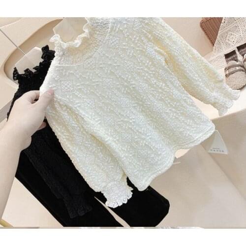 2021 New Winter European And American Style Childrens Lace High Collar Plush Thick Top