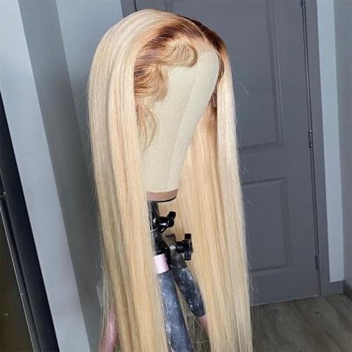 Ombre Blonde Lace Front Wig 613 Human Hair Wigs For Women Long Straight 4613 Brazilian Remy Hair Transparent Lace Part 1B613 Wig