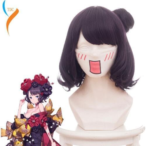 Game Fate Grand Order FGO Cosplay Wig Katsushika Hokusai Cosplay Wig Heat Resistant Synthetic Wig Halloween Carnival Party