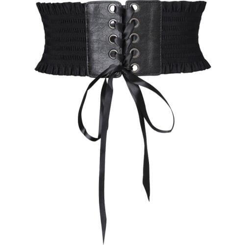 Cummerbunds Steampunk Gothic Vintage Waistband Wide Belts Black Corset Belt Correas Para Mujer Elasticas Lolita Accessories