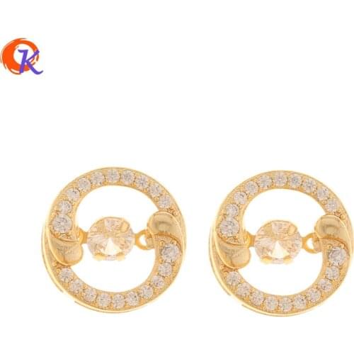 Cordial Design 20Pcs 13*13MM Jewelry Accessories/Pendant/Genuine Gold Plating/Hand Made/Necklace Findings/DIY Making/CZ Charms