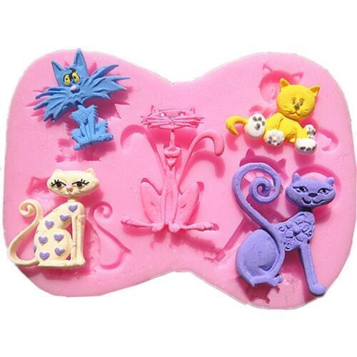 Kitten cat Silicone soap Mould chocolate mold Fondant cake Decorating Tools Baking gateau cupcake toppers patisserie