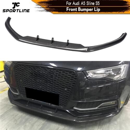 Carbon Fiber / FRP Front Bumper Lip Spoiler Apron Splitters for Audi A5 Sline S5 Sedan Coupe Convertible 2012 - 2016