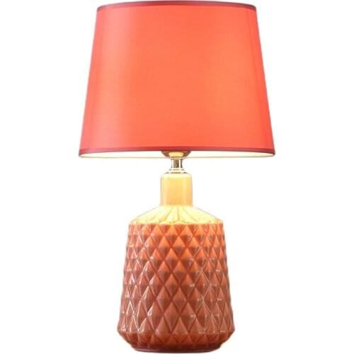 Modern Nordic Pink Wedding Deco Ceramic Lamp Dimmer Simple Creative Handmade Porcelain Cloth Led E27 Desk Light H 49cm 1704