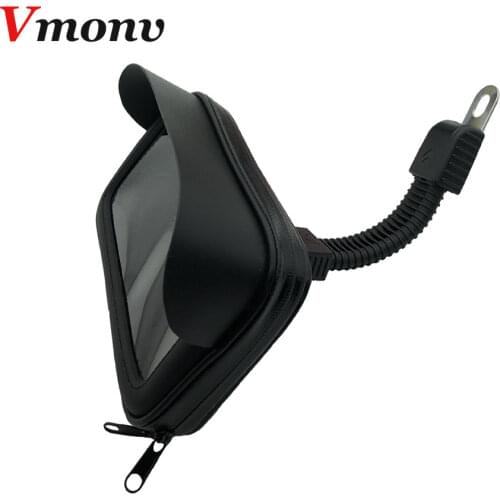 Waterproof Bicycle Motorcycle Mobile Phone Bag Holder Rearview Handlebar Phone Case for iPhone 4 to 7 Inch Cell Phone GPS Mount