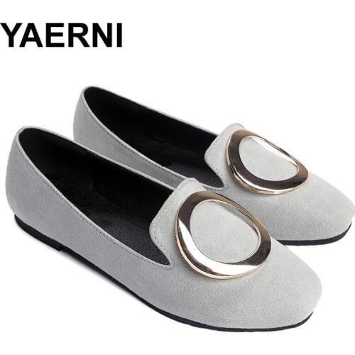 YAERNI Womens Shoes Casual Solid Flock Slip-On Square Toe Wear Resistant Breathable Deodorant Comfortable Shoes