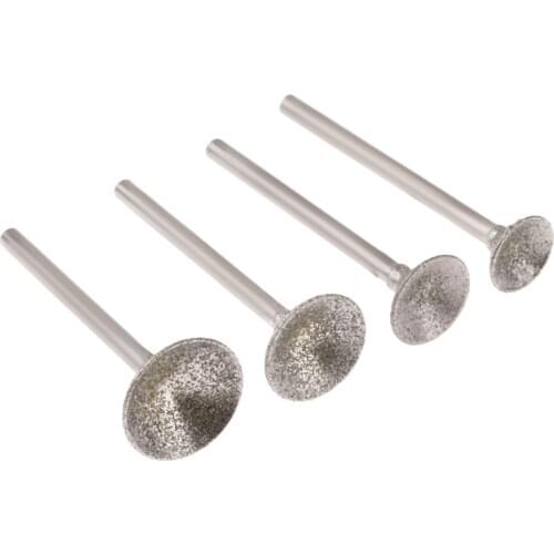 4Pcs 10/12/14/16mm Electric Grinder Diamond Grinding Head Mounted Points Jade Carving Burrs For Dremel Rotary Tool