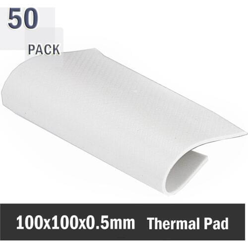 50Pcs Gdstime 100x100x0.5 MM 100mm CPU GPU DIP IC Chip Cooling Heatsink Silicon 0.5mm Thermal Pad