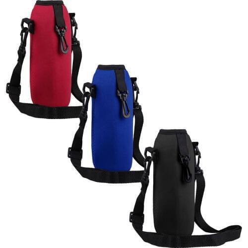 750ML Adjustable Shoulder Strap Water Bottle Carrier Insulated Neoprene Water Bottle Holder Bag Case Pouch Cover