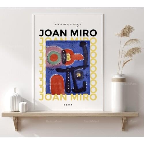 Abstract printable wall art, Joan Miro exhibition poster, digital download, Japanese art poster, independent room decoration Joa