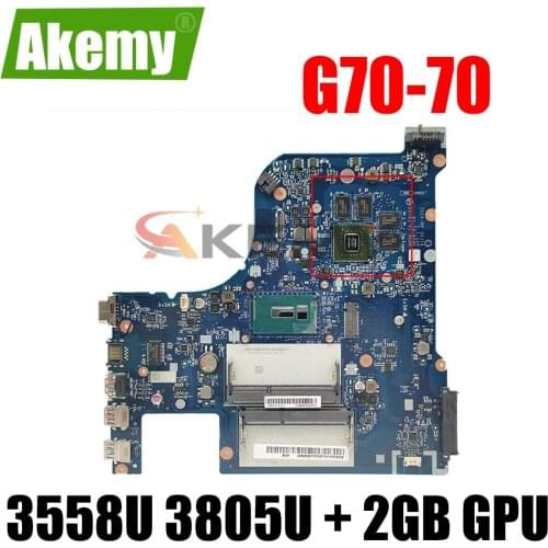 Akemy AILG NM-A331 For Lenovo G70-70 G70-80 Z70-70 Z70-80 B70-70 B70-80 Notebook Motherboard W/ 3558U 3805U + 2GB GPU