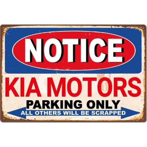 Kia Motors Car Tin Sign Metal Sign Metal Poster Metal Decor Wall Sign Wall Poster Wall Decor ,Decor for Home Office Bar