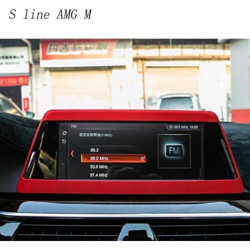 Car Styling Center Console GPS Navigation Screen Frame Decoration Covers Stickers Trim For BMW 5 Series G30 G38 Auto Accessories