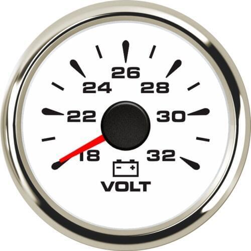 Car Voltmeter Marine Boat Volt Gauge Meter 18-32V signal For Car Truck Motorcycle ATV 9-32V Multi-color backlight