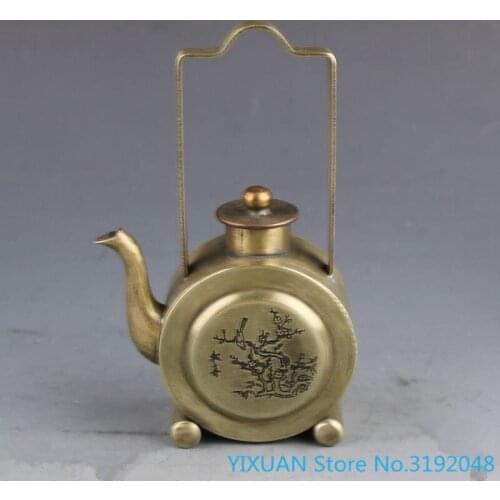 Cobre puro ornamento artesanal regalo pequeño bote de agua blanco cobre olla cuatro tesoro pequeña gota de agua