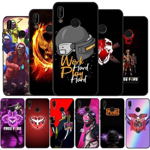 Black TPU Silicone Soft Phone Case Free Fire Game For Huawei 40 30 20 10 9 Lite Pro P smart 2019 Y6 Y6 Prime2019 Y9 2018