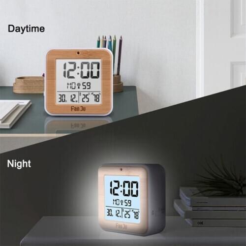 Backlight Digital Alarm Clock DCF Radio Dual Alarm Thermometer Hygrometer Weather Station for bedroom, living room, study room
