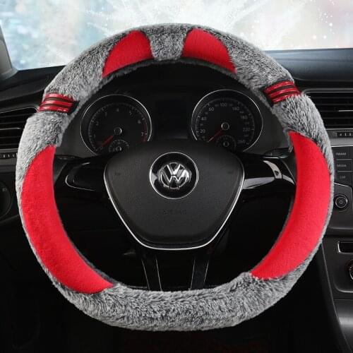 D Shape 37-38CM Steering Wheel Cover PLUSH for Nissan Rogue /Rogue Sport 2016 2017 2018 2019 2020 X-Trail 2017-2020 Car Styling