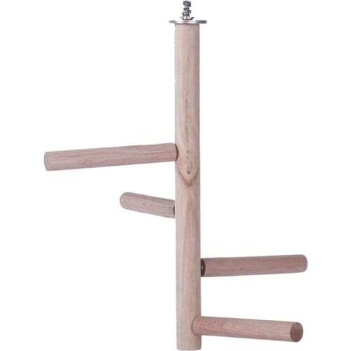 Wood Bird Stand Perch with Screw and Nut Multiple Stands No Paint Chewing Toy for Birds Climbing Toy Cage Accessories