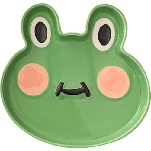 Cartoon Animal Plate Korean Lovely Frog Rabbit Duckling Dessert Fruit Childrens Dinner Plate Ins Japanese Plate