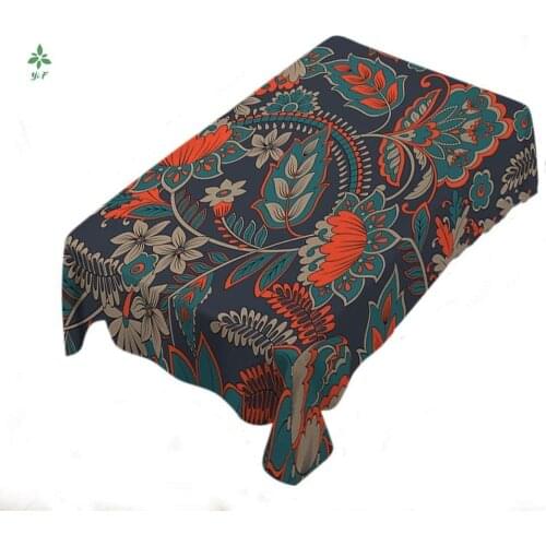Home Decor With Bohemian Ethnic Flowers Leaf Mandala Table Tablecloth In Dining Kitchen