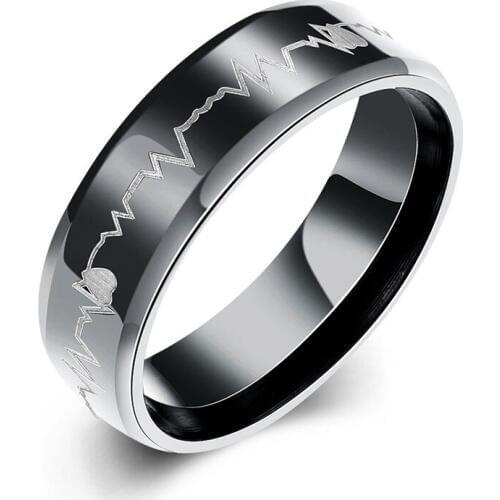 ECG personality 316L titanium steel men finger ring size 7-10 # fashion jewelry cool rock style Top quality Factory Outlet R019