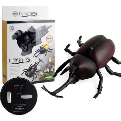 Electric Simulation Insect Models Infrared Remote Control Beetles Crawling Rhinoceros Beetle-Whole Tricky Toy Interactive Pet