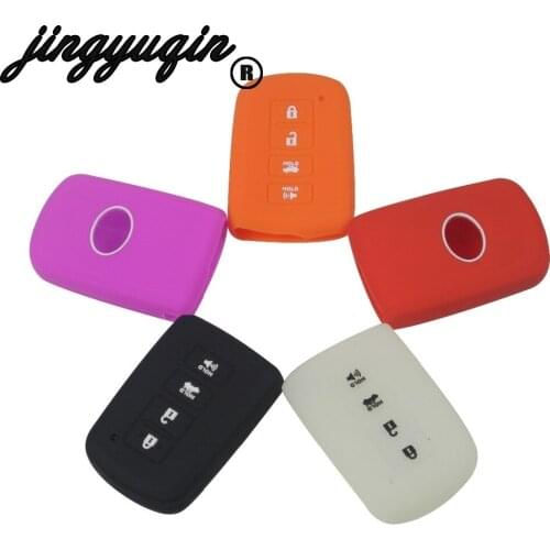Jingyuqin Silicone Remote Car Key Case Cover FOB For Toyota Camry Avalon Rav4 Highlander 2012 2013 2014 2015 4 Buttons