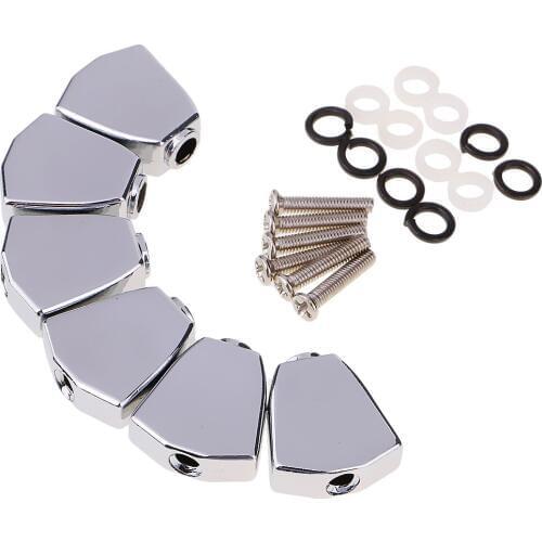 6 Pieces Right Left Electric Bass Guitar Tuning Pegs Machine Heads Knobs Tuners Buttons