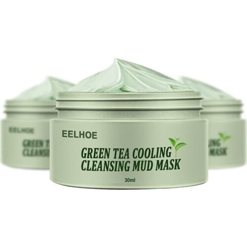 Green Tea Ice Muscle Mud Face Mask Deep Cleansing Remove Blackheads Acne Shrink Pores Mask Facial Skin Care Products TSLM1