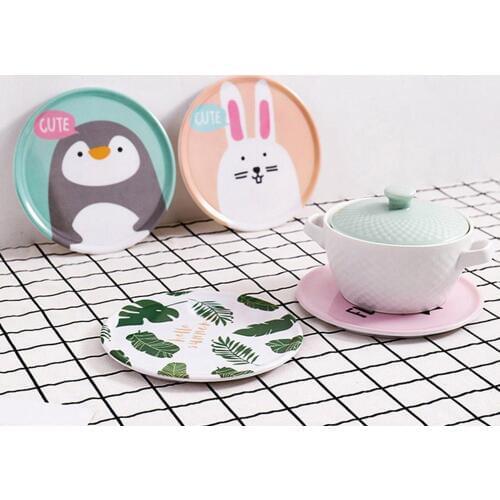 Cartoon Penguin Rabbit Cup Cushion Dining Table Bowl Holder Pad Placemat Coaster