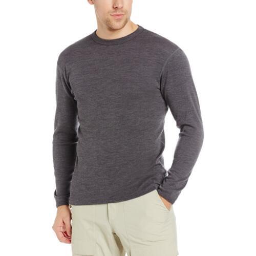Male Pure 100% New Merino Wool Mens Midweight Crew Long Sleeves Warm Winter Breathable Clothing Cardigan Thermal Underwear Tops