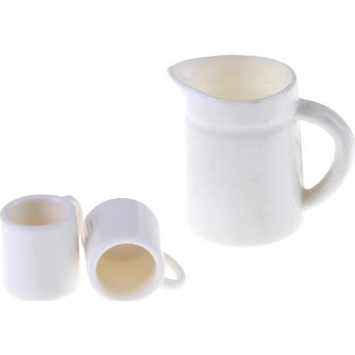 1PCS Mini Tea Coffee Cups Pot Set Dollhouse Tableware Children Plastic Miniature Cup Pot Dollhouse Toy 1:12 Kitchen Cups Set