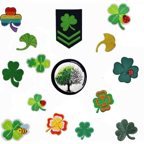 Saint Patrick Lucky Irish Shamrock Patches Sew on Applique Iron Patch for Clothing Bags Shoes DIY Craft Repair Clothes Sticker