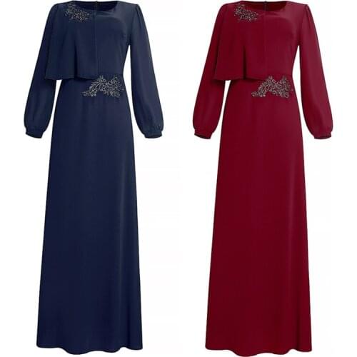 African Embroidery Dresses For Women 2021 New Muslim Fashion Kaftan Long Sleeve Chiffon Maxi Dress Elegant Ladies Clothes