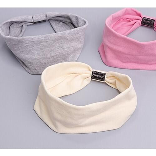 New Solid Cotton Headband Women Elegant Turban Girl Vintage Hair Band Soft Bandanas Knotted Hair Holder Fashion Hair Accessories