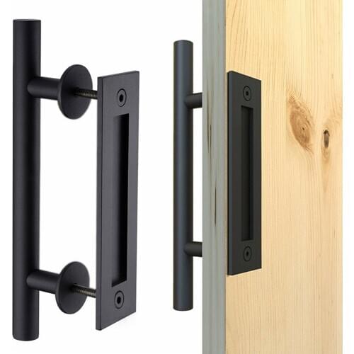 Sliding Barn Door Handle Pull Flush Recessed Wood Door Handle Furniture Hardware For Cabinet Cupboard Interior Door 35-45MM