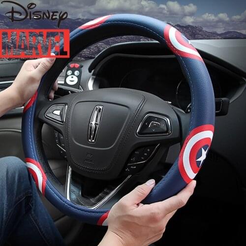 Marvel Avengers Captain America Steering Wheel Cover Car Grip Cover Universal Car Product Decoration