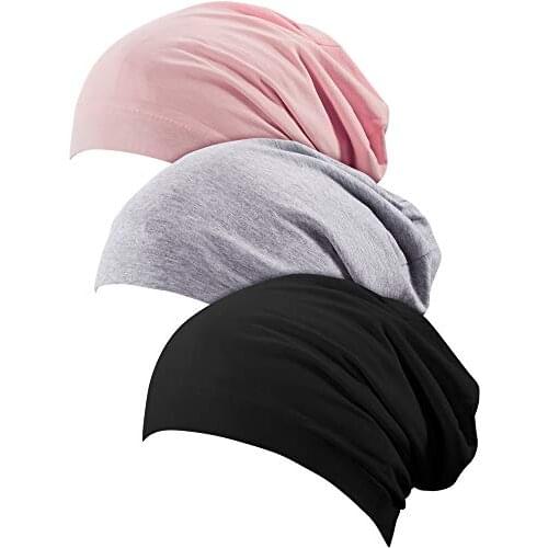 SATINIOR 4 Pieces Satin Lined Sleep Cap Slouchy Beanie Slap Hat for Women