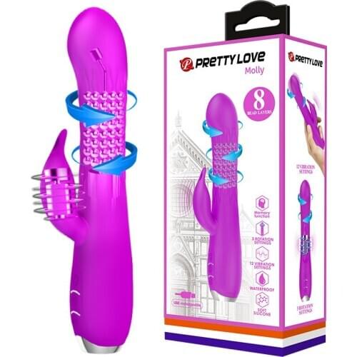 Pretty Love Women Masturbation vibration Spins Rotating Beads Massages Vibrators Adult Sex Vibrator for Couples Sex Toy Shop