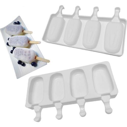 1PC Homemade Food Grade Silicone Ice Cream Molds Ice lolly Moulds Freezer Ice cream bar Molds Maker With Popsicle Stick OK 0982