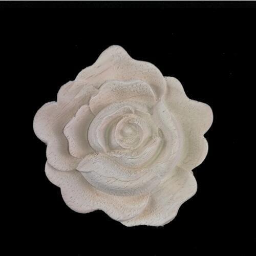 10PCS Woodcarving Decal Corner Applique Frame Door Decorate Wall Doors Furniture Decorative Figurines Wooden Miniatures 7CM