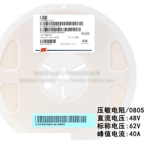 100pcs/lot SMD 0805 Voltage Dependent Resistor VDR DC 48V Nominal Voltage 62V FPV201209G480PKT Varistor Resistor