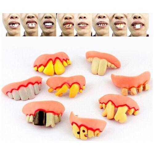 2000pcs New Hot Halloween Masquerade Dress Up Props funny False teeth bucktooth sport toy