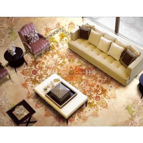 3d customized wallpaper Classic European pattern embossed floor pvc self-adhesive wallpaper Home Decoration