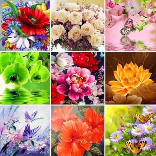 45/55/65 5D DIY Diamond Painting Flower Rose daisy Cross Stitch Kit Mosaic Diamond Embroidery Full Square Drill Home Decoration