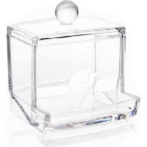 Acrylic Cotton Swabs Storage Holder Box Makeup Storage Box Jewelry Organizer Case Bathroom Bedroom Storage Accessories