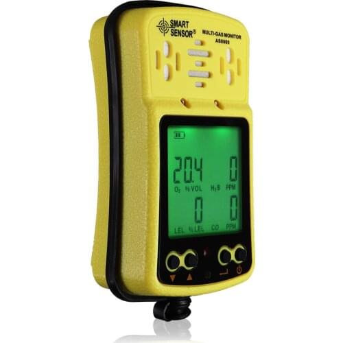 AS8900 Oxygen O2 Hydrothion H2S Carbon Monoxide CO Combustible Gas 4 in 1 Multi Monitor