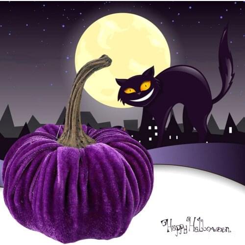 1 Pc Handmade Velvet Pumpkins Decor Super Soft Stuffed Pumpkin With Exquisite Artificial Pumpkin Foam Simulated Cute Pumpkins