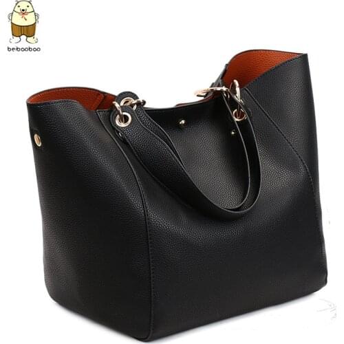 Beibaobao Womens Casual Large Capacity Shoulder Bag Travel handbag pu female bag shoulder bag 2020 Big Size Handbag